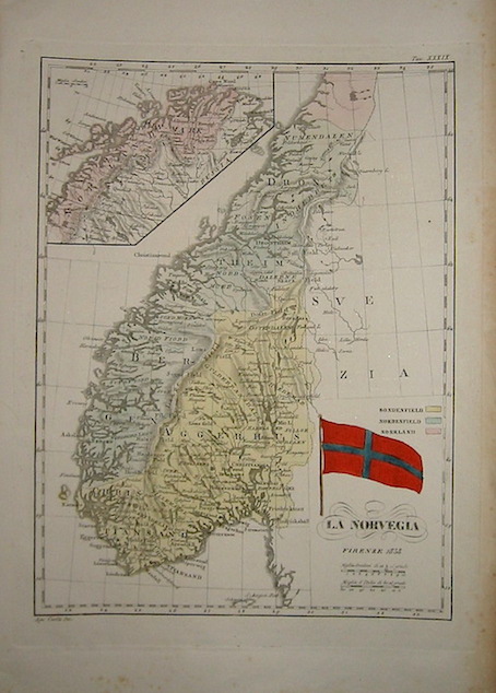 Marmocchi Francesco Costantino La Norvegia 1838 Firenze 